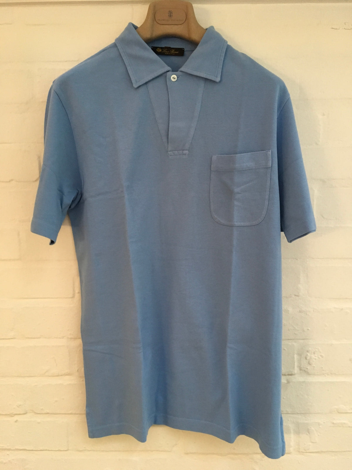 LORO PIANA Cotton-Piqué Polo Shirt Top T-shirt Size M MEDIUM MEN