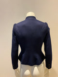 RALPH LAUREN Polo Wool Blend Navy Fitted Jacket Size US 4 UK 8 S small ladies