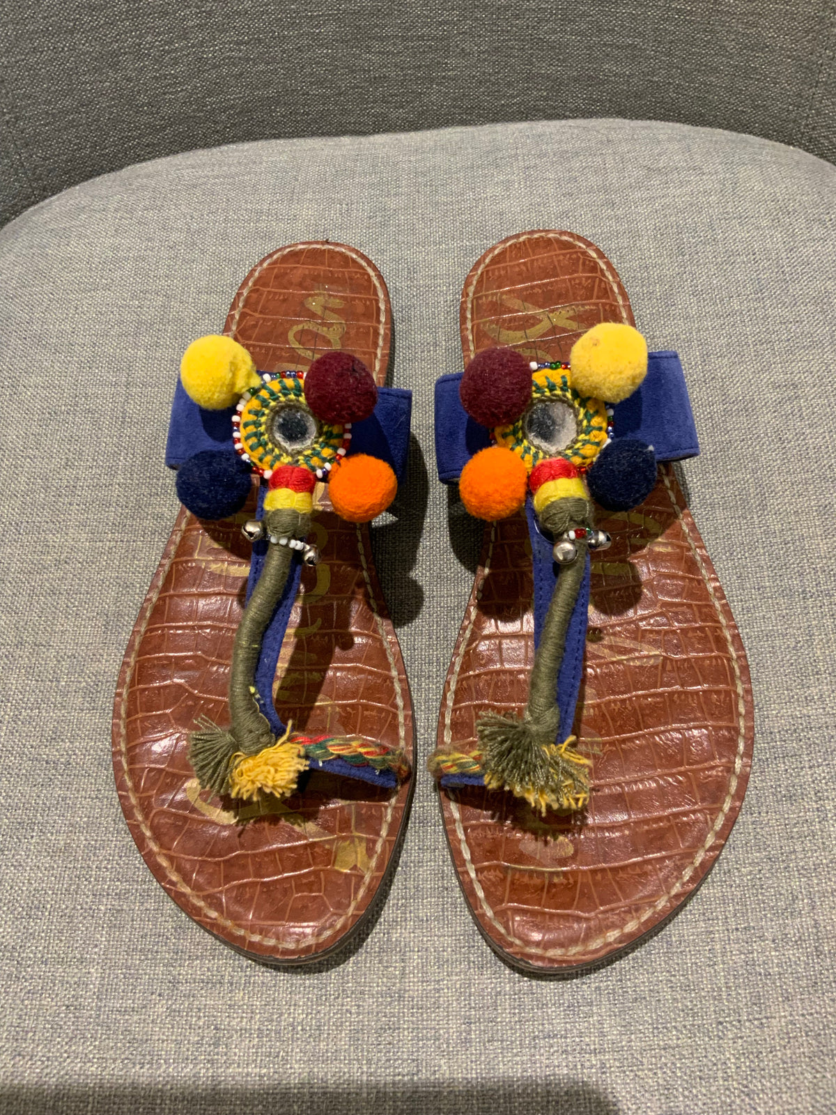 Sam Edelman Gemina Toe-Ring suede leather sandals Size 9 UK 6 39 ladies