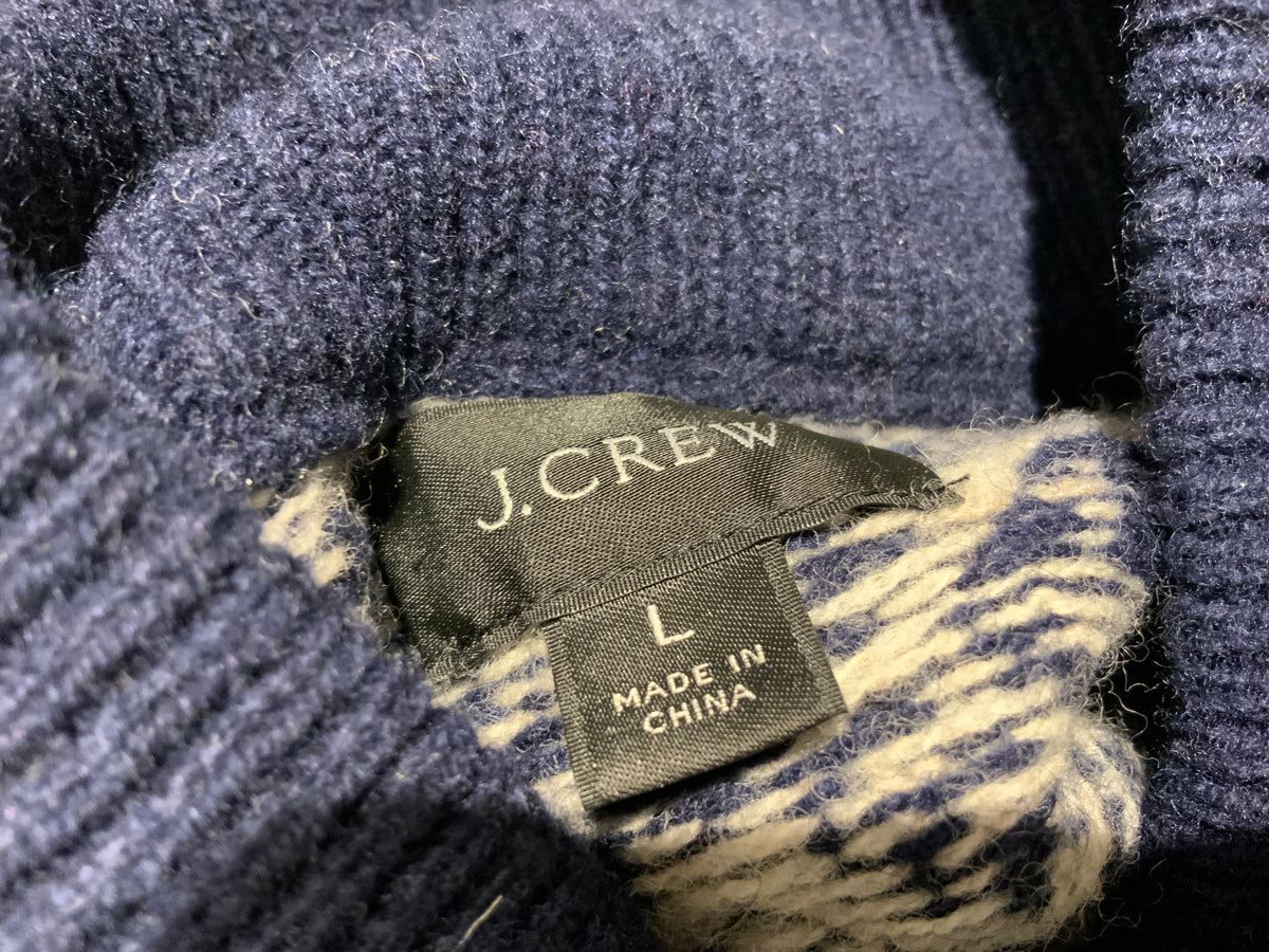 J.Crew Lambswool Fair Isle Sweater Jumper Pullover Size L large men