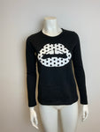 MARKUS LUPFER Lips Black Top Sweater SIZE S small ladies