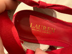 Ralph Lauren LAUREN Hollie Red Canvas Wedge Espadrilles Size 9.5 UK 6.5 39.5 ladies