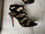 Christian Louboutin Valonana 100 cage black sandals shoes 38 UK 5 US 8 Ladies