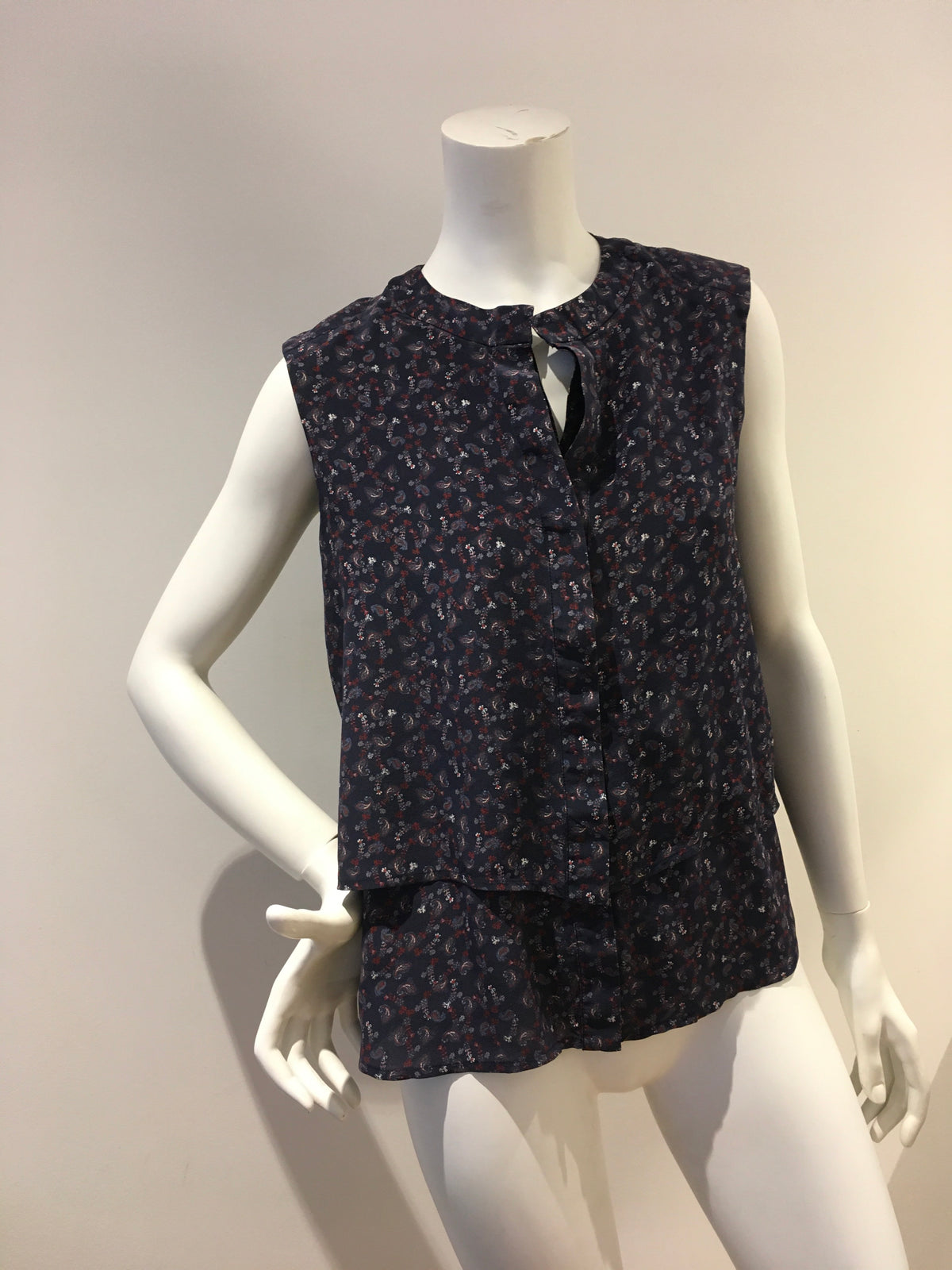 CRUISE Brazil Sleeveless Button Paisley Print Blouse Size 40 UK 12 US 8 ladies