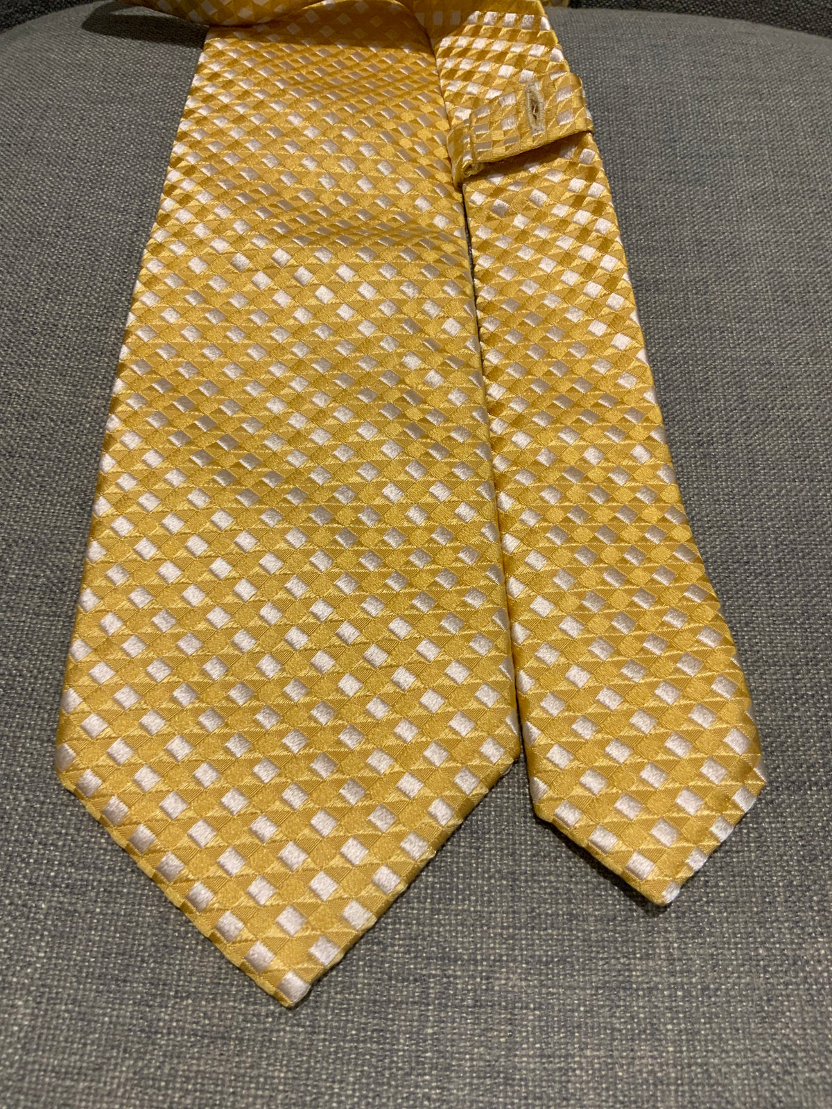BRIONI Silk Jacquard Yellow Jacquard Mens Tie men
