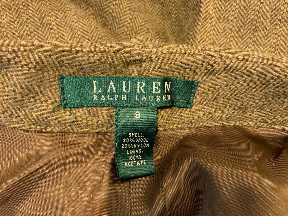 Ralph Lauren Lauren Adelle Brown Wool Pants Trousers Size US 8 UK 12 L LARGE ladies