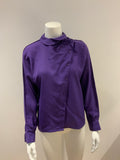 Guy Laroche PARIS 1960's Purple Wool Blouse Size F 34 UK 6 US 2 XS ladies