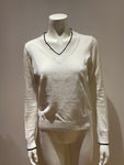 BROOKS BROTHERS 346 White Cotton Knitted Sweater Cardigan Jumper Size M medium ladies