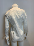 RALPH LAUREN Blue Label Mock Neck Long Sleeve Button-Up Top Shirt Size US 8 UK12 ladies