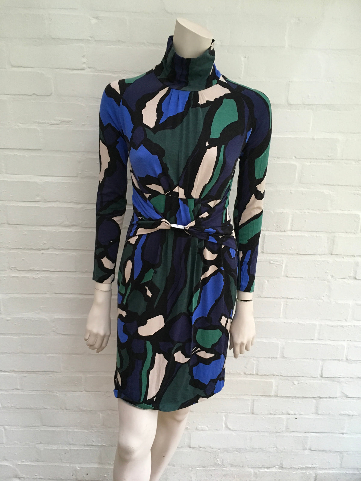 D. Exterior blue printed dress for women Ladies