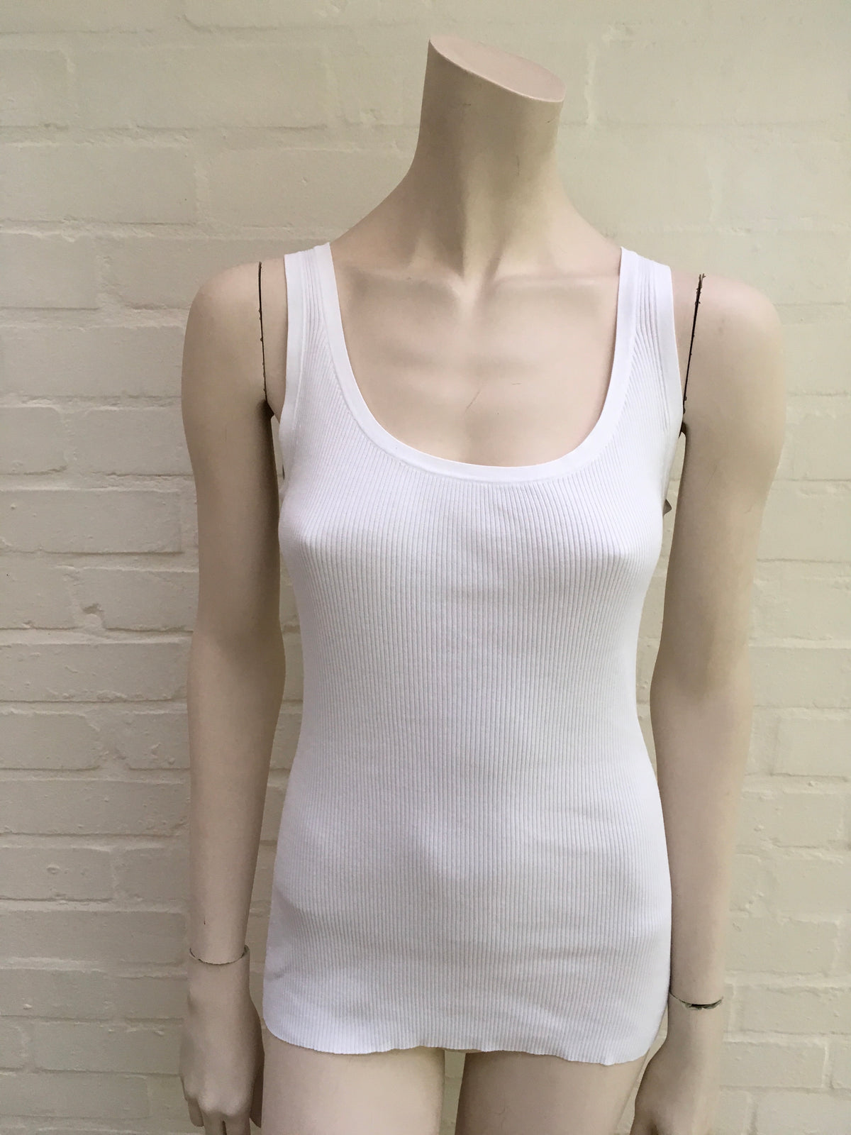 Michael Kors White Basic Tank Top Slim Fit TOP Size S Small