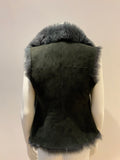 Amazing BRORA sheepskin shearling vest gilet jacket Size S small ladies