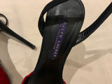 Ralph Lauren Collection JENAE Velvet Peep toe Sandal Size US 8.5 UK 5.5 EU 38.5 ladies