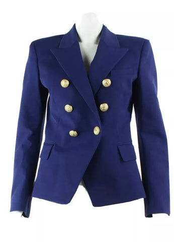 £2,940 SOLD OUT Balmain double breasted blue blazer jacket F 38 UK 10 ladies