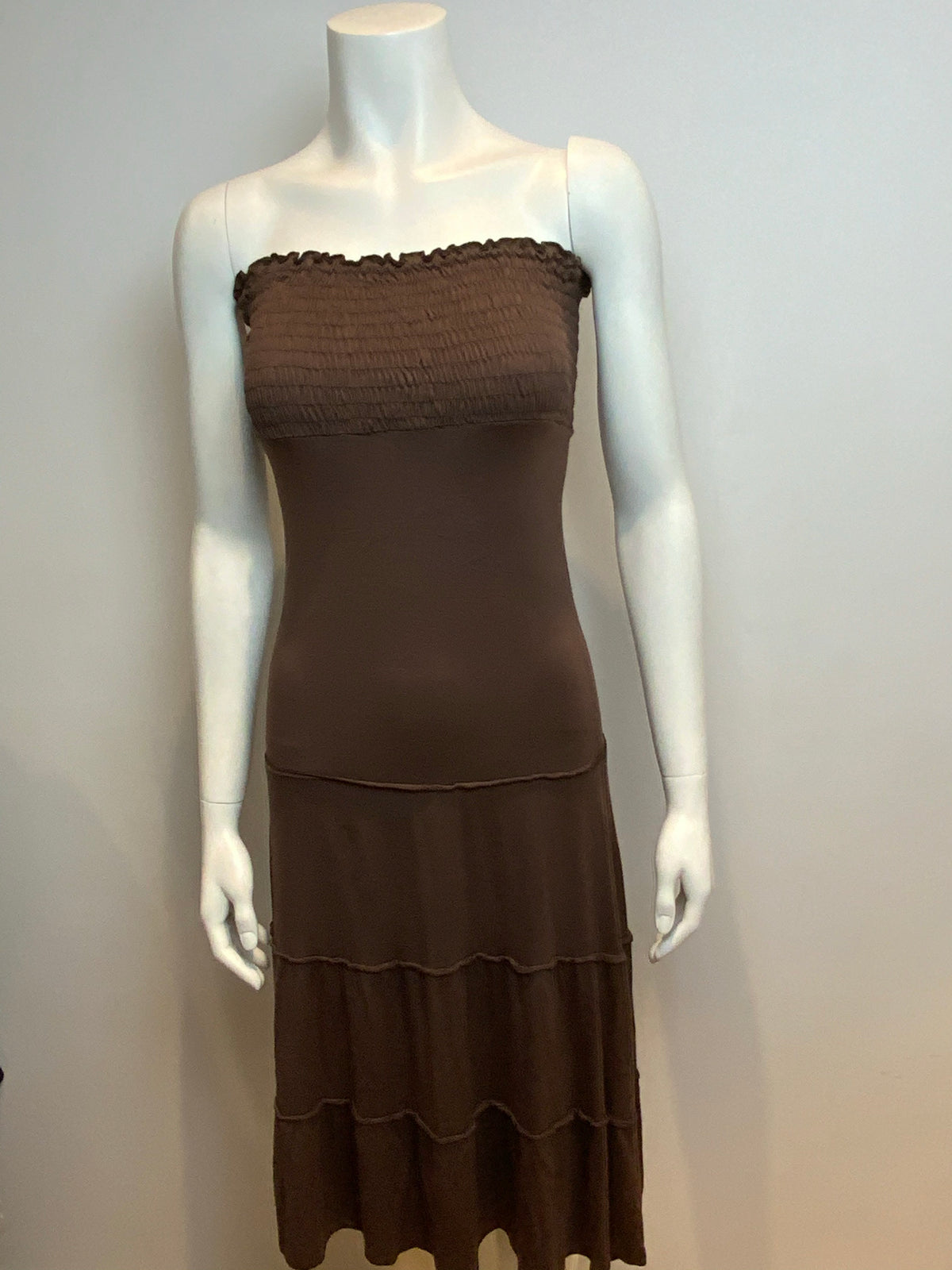 Charlotte Solnicki Brown Strapless Summer Dress Size XS ladies