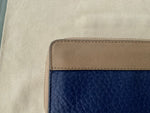 Marc by Marc Jacobs Two Colors Navy Blue Beige Leather Zipper Wallet ladies