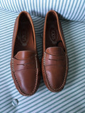 TOD'S Penny Brown Leather Moccasins Flats Driving Shoes 35 1/2 UK 2.5 US 5.5 Ladies