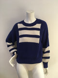 SELF-PORTRAIT Intarsia cotton jumper sweater Size L large ladies