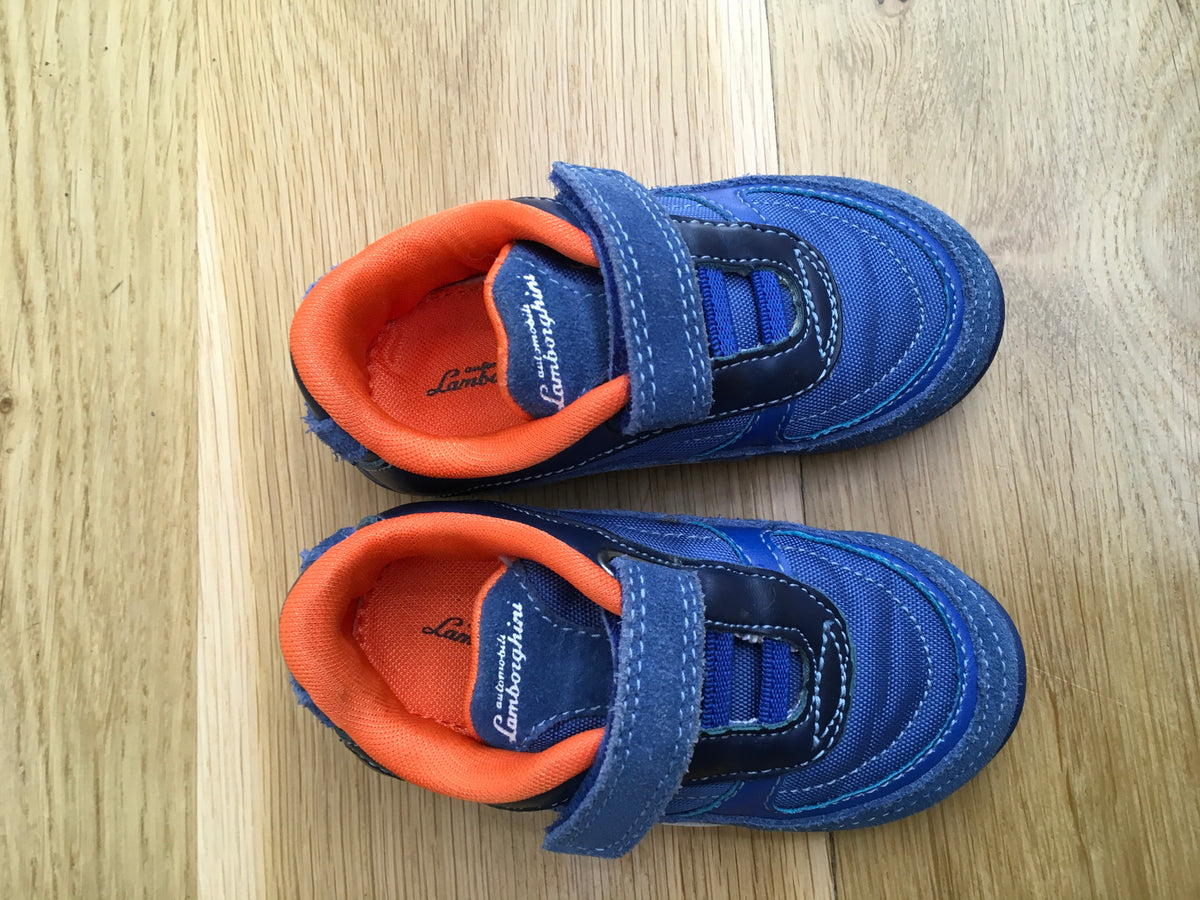 AUTOMOBILI LAMBORGHINI RACE ONE BOYS TRAINERS IN ROYAL BLUE EU 22 UK 5 Children