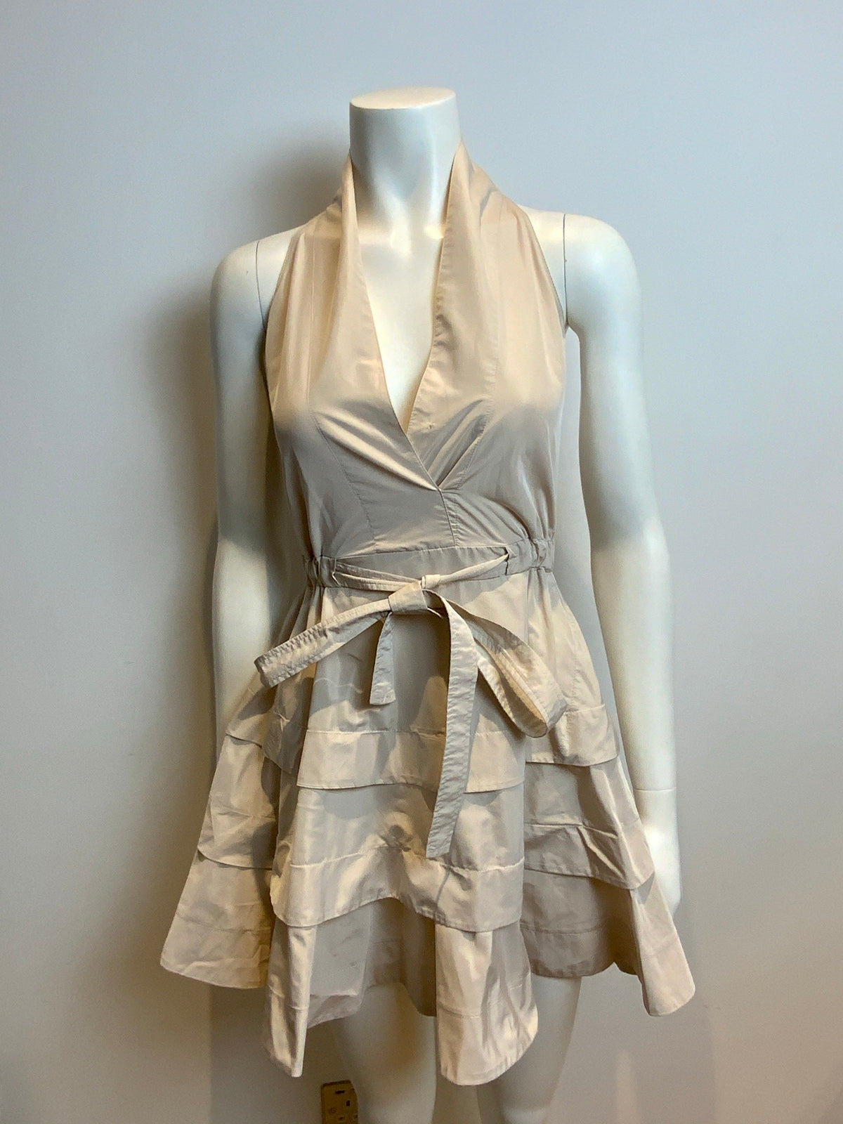 Beige Nude Fit & Flare Dress I 40 D 34 UK 8 US 4 ladies