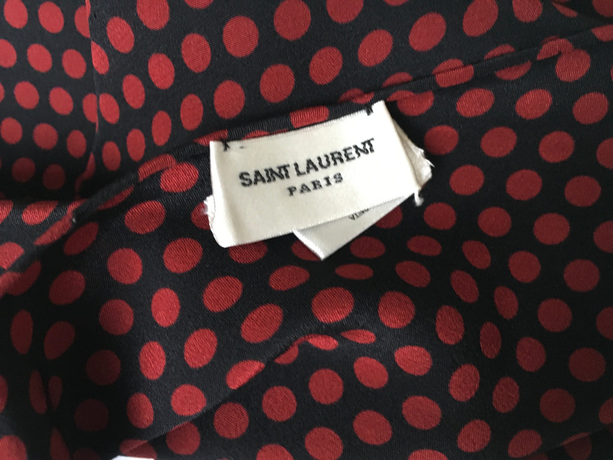 Saint Laurent Polka-dot print silk-crepe neck scarf ladies