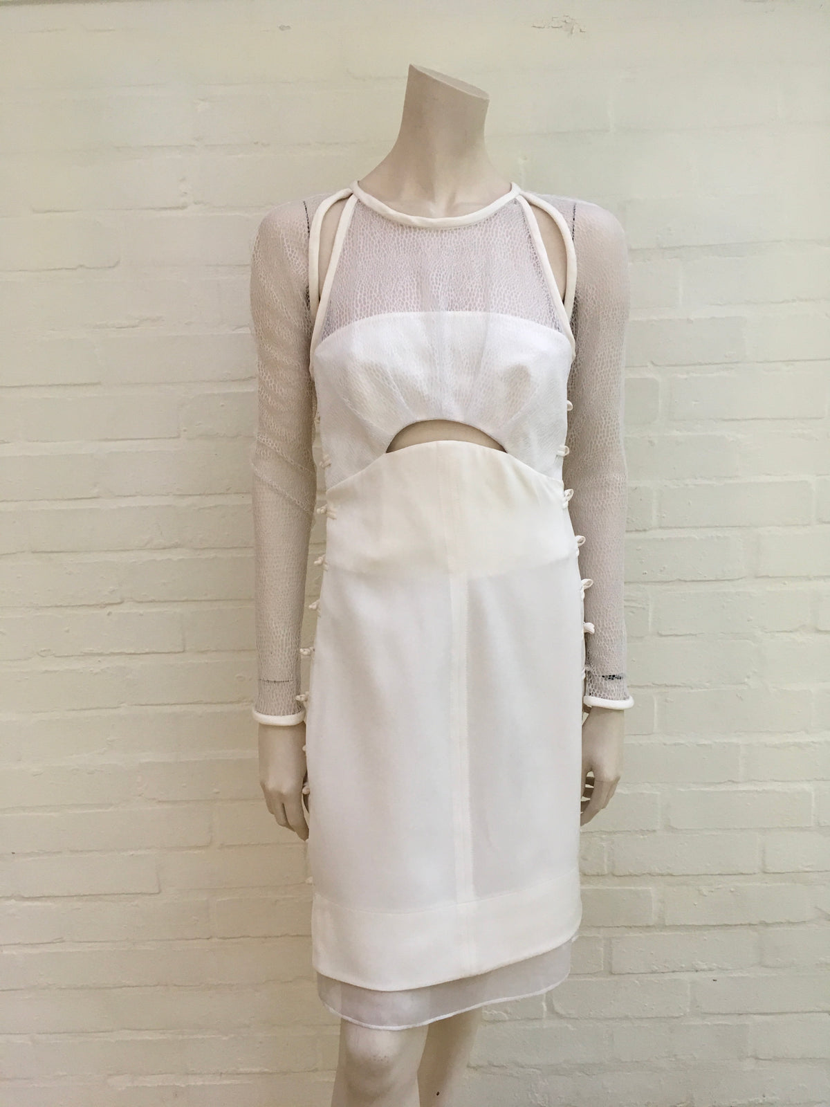 Emilio Pucci MOST WANTED White Silk Blend Lace Dress Ladies