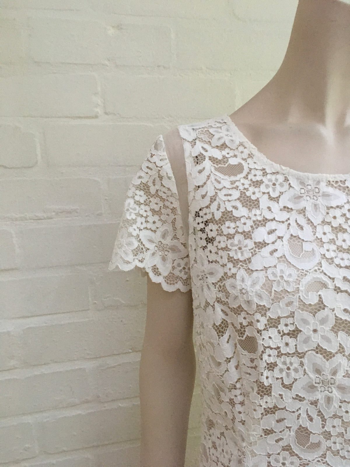 Gerard Darel White Lace Blouse Top Ladies Size F 44 L large ladies