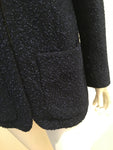 CHANEL Navy Metal Wool Boucle Jacket 16A Blazer F 40 UK 12 US 8 ladies