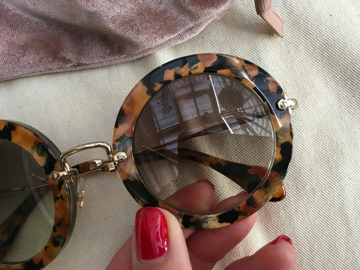 Miu Miu Round Tinted Sunglasses SMU13N Ladies