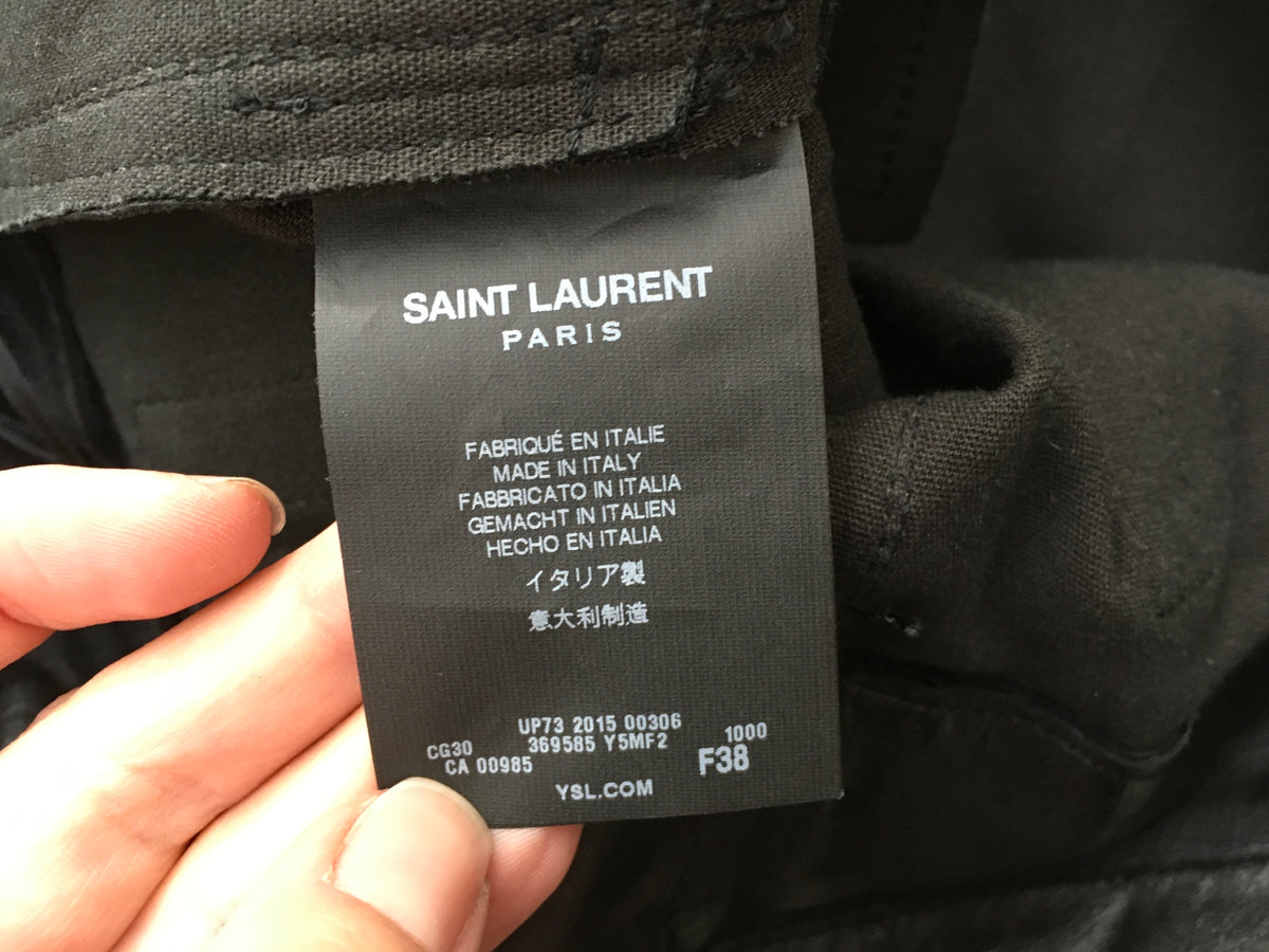 Saint Laurent SOLD OUT Black Leather skinny pants trousers F 38 UK 10 US 6 Ladies