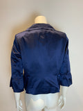 L.K. Bennett London Navy Satin Evening Blazer Size UK 14 US 10 EU 42 ladies