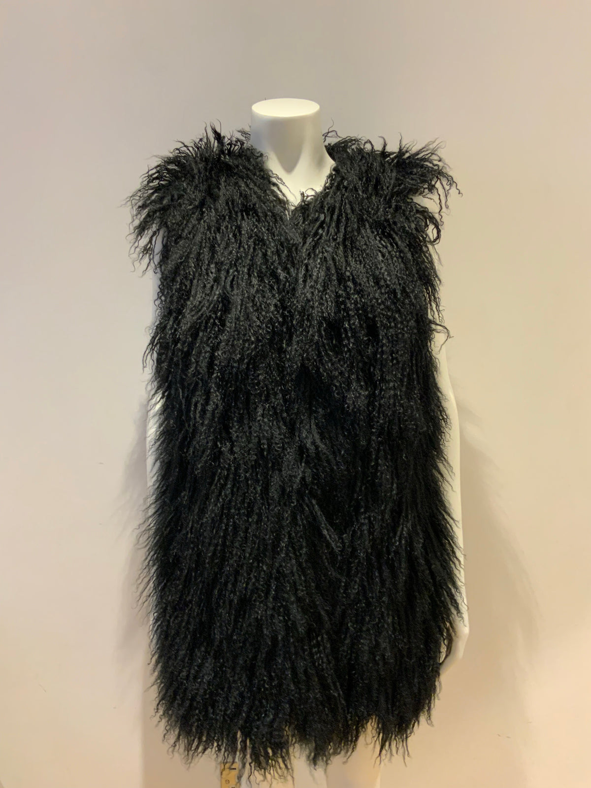 RALPH LAUREN Polo Dyed Curly Lamb Fur Shearling Vest Gilet Size XS/S ladies