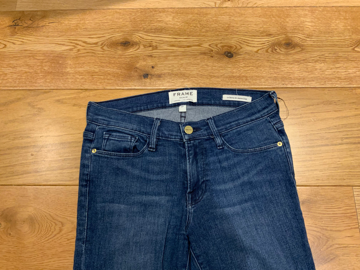 FRAME LE SKINNY DE JEANNE BLUE DENIM JEANS Size 27 ladies