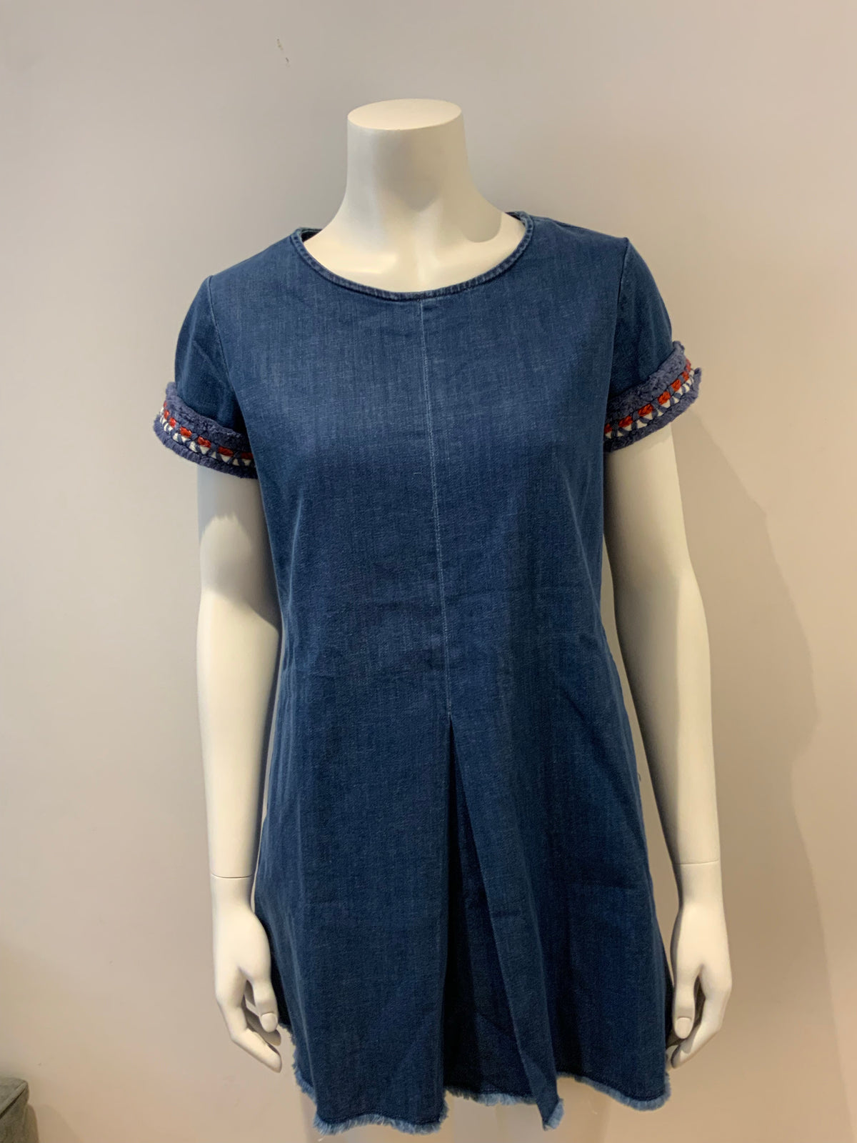 MAX&Co. by Max Mara Denim Embroidered Mini Dress Size UK 6 US 2 I 38 ladies