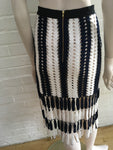 Self Portrait Striped Crochet Midi Skirt Size UK 8 US 4 Ladies