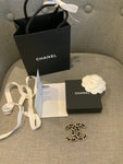 Chanel 2022 Latest Collection Lambskin Chain CC Brooch Black Leather Gold ladies