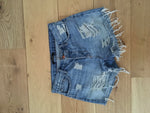 J BRAND Shredded Distressed Ripped Shorts Denim Jeans Size 27 ladies