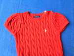 Ralph Lauren Polo Girl’s Cable Knit Red Sweater Dress Size 4 Years Children