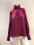 INTERMIX Alma Fuchsia Silk Charmeuse Blouse Size US 4 UK 8 S SMALL ladies