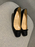 CHRISTIAN LOUBOUTIN Black Patent Leather Pyramidame 45 Pumps Heels Size 36.5 ladies