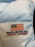 RALPH LAUREN Polo Womens Baby Blue Puffer Outerwear Vest Gilet Size S SMALL ladies