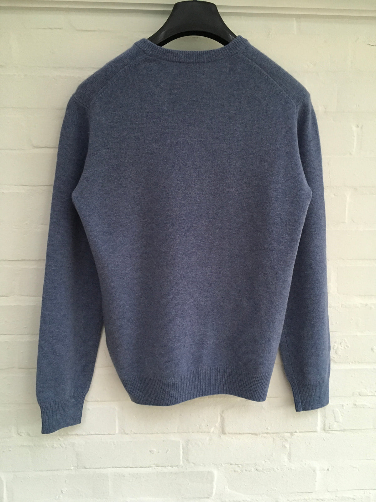 HACKETT LONDON LAMBS WOOL KNIT V NECK BLUE SWEATER JUMPER  Men