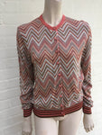 Just in Case Belgium Zig Zag Knit Button Down Cardigan Size S Small ladies