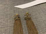 CHANEL 2022 A22 CC Multi Strand Chain Drop Earrings Gold Drop Earrings ladies