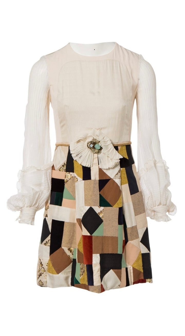 CHLOÉ Phoebe Philo Patched Silk Dress  LADIES