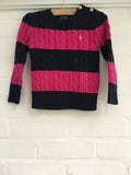 Ralph Lauren Polo cotton stripped cable knit sweater jumper 3 years old Ladies