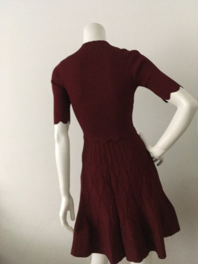 SANDRO Ange Knit Dress Bordeaux Wine Dress 2019 Collection size S small ladies SANDRO Ange Knit Dress Bordeaux Wine Dress 2019 Collection size S small ladies
