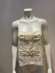 RALPH LAUREN Cropped Roses Ruffle Spaghetti Strap Tank Top Size S small ladies