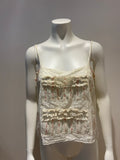 RALPH LAUREN Cropped Roses Ruffle Spaghetti Strap Tank Top Size S small ladies