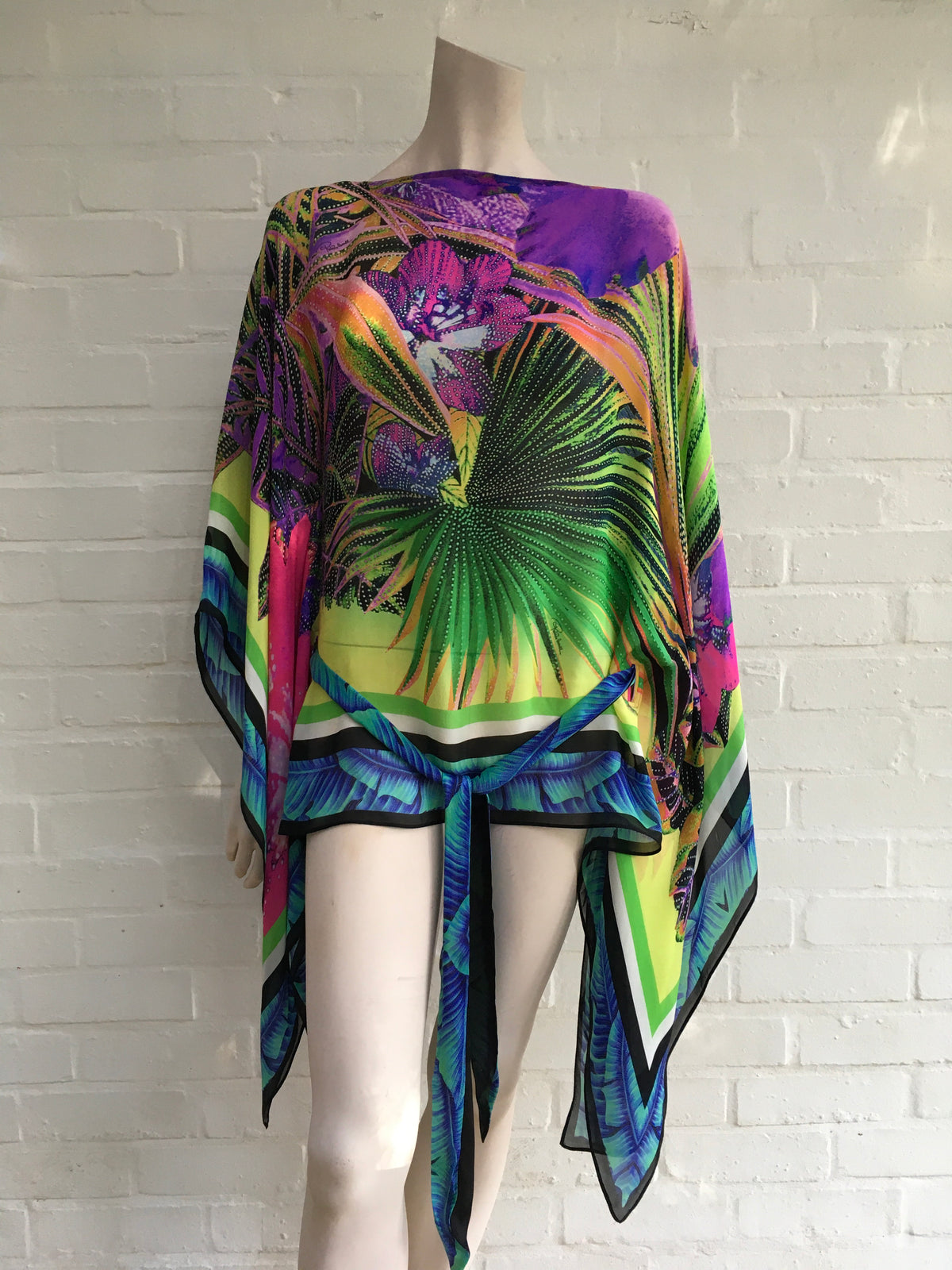 ROBERTO CAVALLI Printed silk kaftan Size I 42 UK 10 US 6 ladies